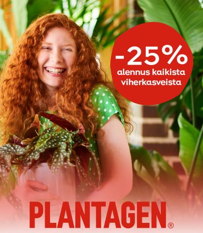 Koti ja Huonekalut tarjousta | Viherkasvit -25% in Plantagen | 27.6.2022 - 10.7.2022