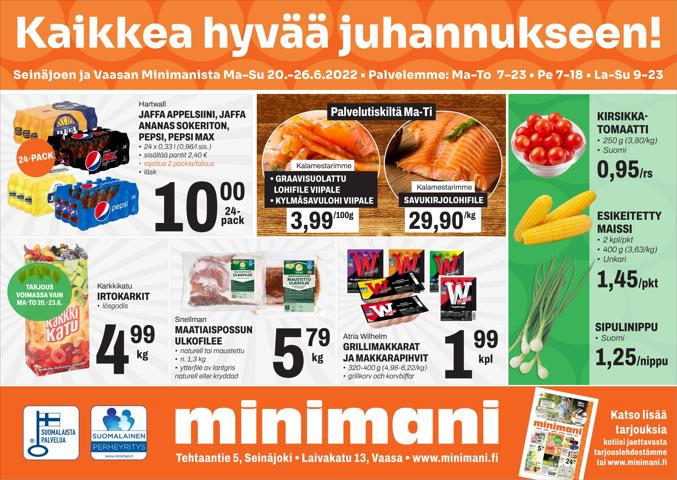 Minimani -luettelo, Vaasa | Minimani tarjoukset | 20.6.2022 - 26.6.2022