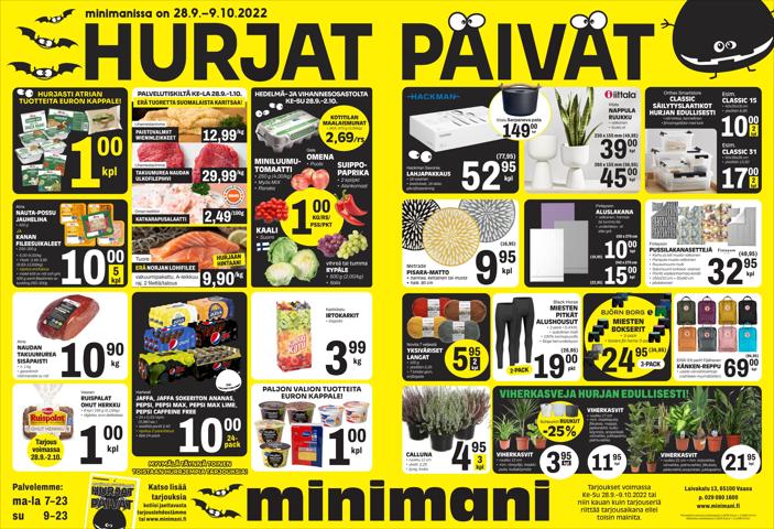 Minimani -luettelo, Vaasa | Minimani tarjoukset | 28.9.2022 - 9.10.2022