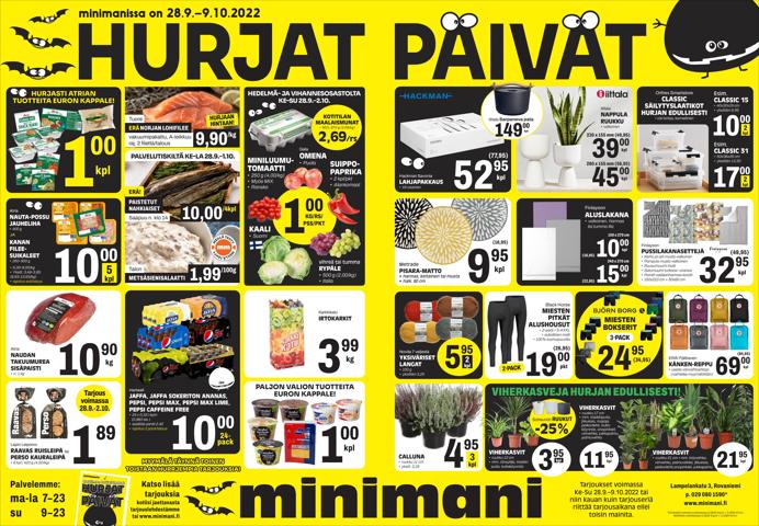 Minimani -luettelo, Seinäjoki | Minimani tarjoukset | 28.9.2022 - 9.10.2022