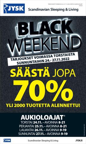 JYSK -luettelo | Black Weekend kampanjalehti | 21.11.2022 - 27.11.2022