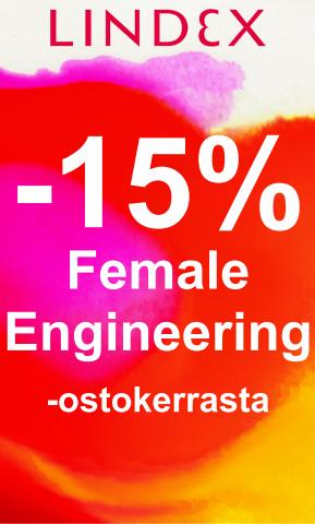 Lindex -luettelo, Vantaa | -15%  Female Engineering -ostokerrasta | 12.9.2022 - 25.9.2022