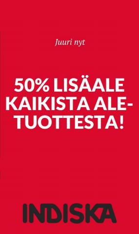 Indiska -luettelo, Tampere | Ylimääräinen 50 % alennus tarjoustuotteista! | 28.7.2022 - 8.8.2022