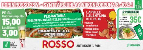 Rosso -luettelo, Helsinki | SYNTTÄRIJUHLAA VIIKONLOPPUNA 8.-10.4.! | 8.4.2022 - 10.4.2022