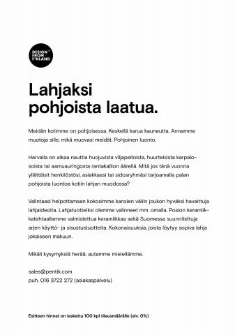 Pentik -luettelo, Kuopio | Pentik yrityslahjaesite - Talvi 2023-2024 | 30.8.2023 - 30.12.2023