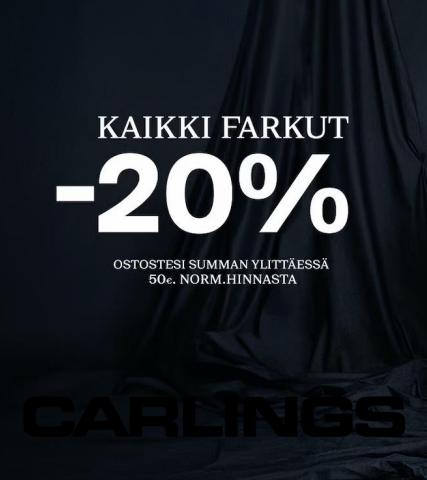 Carlings -luettelo, Riihimäki | Kaikki Farkut -20% | 17.9.2023 - 27.10.2023