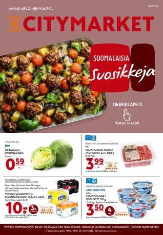 K-Citymarket -luettelo, Hämeenlinna | K-citymarket tarjoukset | 28.11.2022 - 30.11.2022