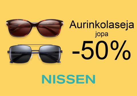 Nissen -luettelo | Aurinkolaseja jopa -50 % | 31.8.2022 - 2.10.2022