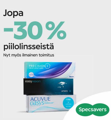 Terveys ja Optiikka tarjousta, Kouvola | Piilolinssit jopa -30% de Specsavers | 6.9.2022 - 2.10.2022