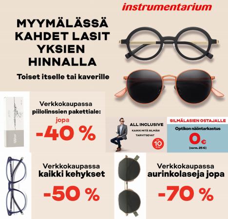 Terveys ja Optiikka tarjousta, Lahti | Kaikki kehykset -50 % de Instrumentarium | 5.4.2022 - 31.5.2022