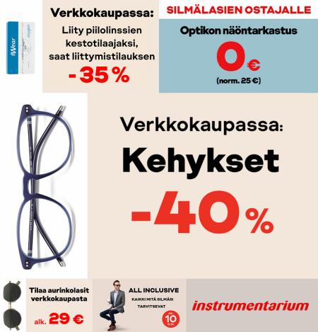 Instrumentarium -luettelo, Turku | Silmälasit -40% | 26.9.2022 - 16.10.2022