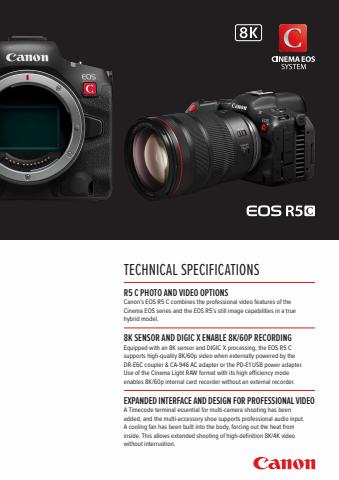 Canon -luettelo | Canon EOS R5 C | 12.4.2022 - 31.12.2022