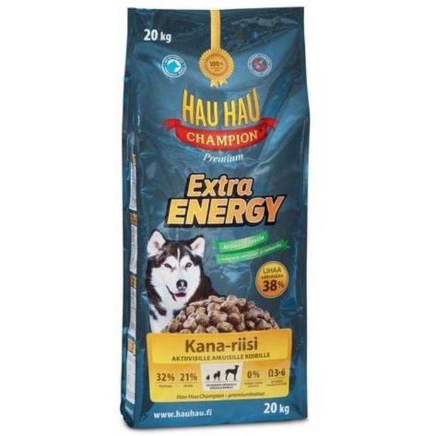 Hhc Extra Energy Aktiivisille Koirille Kana Ja Riisi Kuivaruoka 20kg | Säästötalo Latvala -tarjous hintaan 41,95€