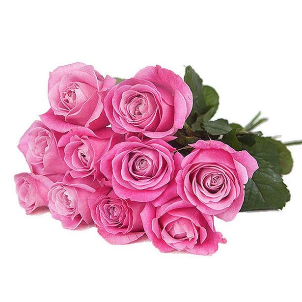 Kymmenen vaaleanpunaista ruusua -tarjous hintaan 66€