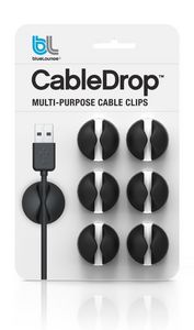 Bluelounge CableDrop kiinnityspala kaapeleille, musta tuote hintaan 9,99€ liikkeestä Verkkokauppa