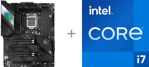 Intel Core i7-11700K -prosessori ja Asus ROG STRIX Z590-F WIFI -emolevy tuotepaketti -tarjous hintaan 659,9€
