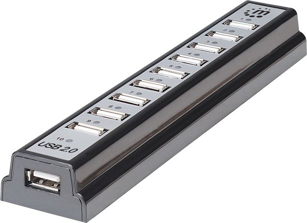 Manhattan Hi-Speed USB Desktop Hub 10-portin USB hubi -tarjous hintaan 25,9€