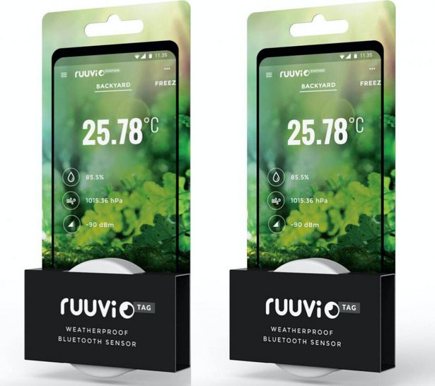 RuuviTag - Monikäyttöinen Bluetooth-anturi, 2 kpl tuotepaketti -tarjous hintaan 69,9€