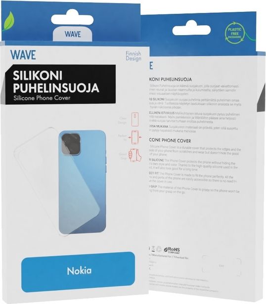 Wave silikonisuojus, Nokia 3.4, läpinäkyvä -tarjous hintaan 9,9€