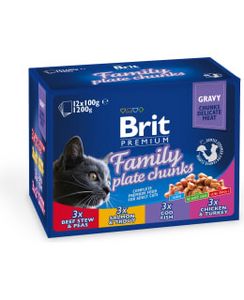 Brit Premium Cat Paloja Kastikkeessa Liha-kala 12x100g tuote hintaan 6,99€ liikkeestä Kärkkäinen