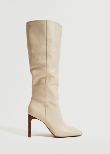 Leather boots with tall leg tuote hintaan 69,99€ liikkeestä Mango