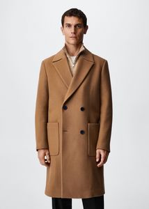 Double-breasted virgin wool coat tuote hintaan 130,99€ liikkeestä Mango
