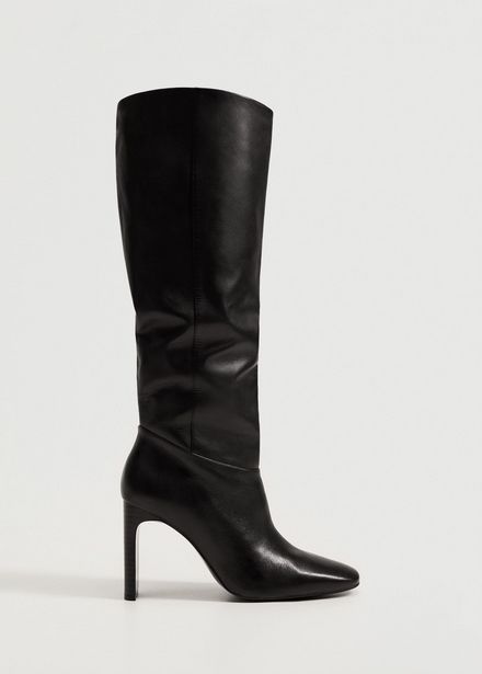 Leather boots with tall leg tuote hintaan 69,99€ liikkeestä Mango