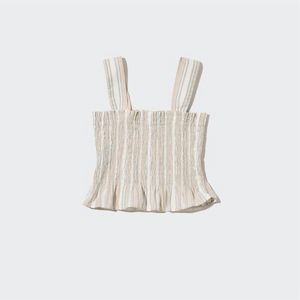 Cotton Striped Gathered Sleeveless Blouse tuote hintaan 7,9€ liikkeestä Uniqlo