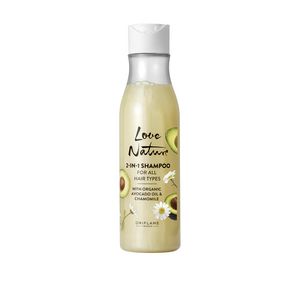 Love Nature 2-in-1 Shampoo Organic Avocado Oil & Chamomile -sampoo/hoitoaine tuote hintaan 9€ liikkeestä Oriflame