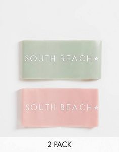 South Beach light/medium resistance bands 2 packs in frosty green and pink tuote hintaan 4€ liikkeestä Asos